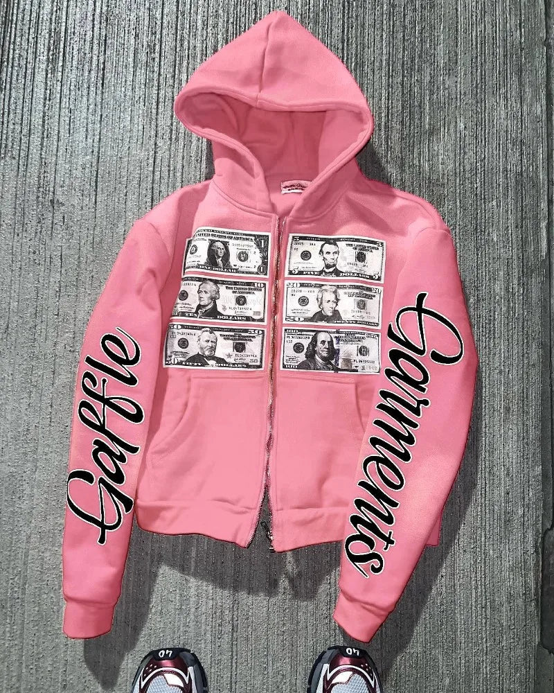 Hearujoy Fashion trend brand Streetwear Oversized zipper hoodie Men letter Print coat Couple Harajuku Hip Hop Gothic sweatshirt jacket
