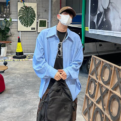 HEARUJOY  -  Autumn Long Sleeved Shirt Men Oversized Society Mens Dress Shirt Korean Loose White Casual Shirt Mens Office Formal Shirts