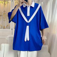 HEARUJOY  -  Polo Shirt Short-sleeved Men's Summer New Trendy Design Top Loose Half-sleeved Cotton T-shirt Men's T-shirt