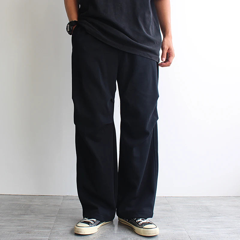 HEARUJOY  -  Autumn American Style Sweatpants Heavyweight Men's Casual Joggers with Dropped Crotch Trendy Loose Fit Straight Wide Leg Pants