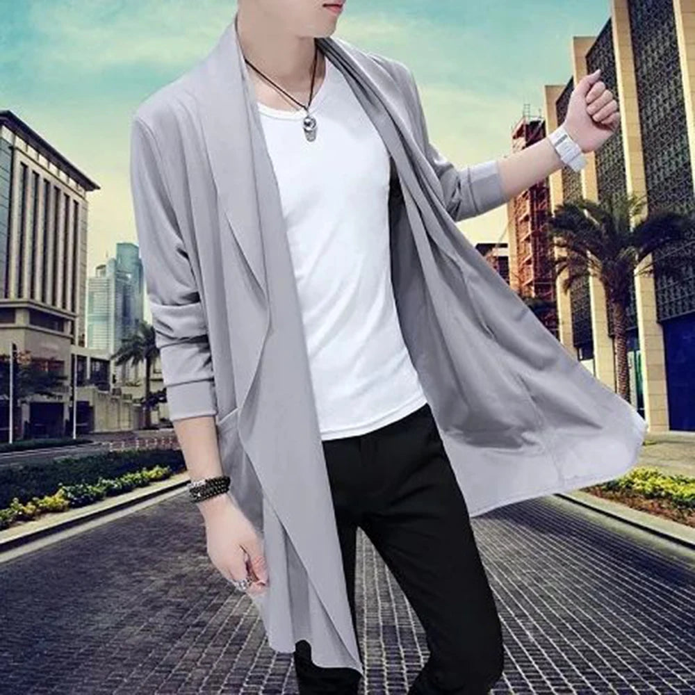 Hearujoy Men Casual Long Windbreaker Hooded Cape 2024 New Autumn Genderless Fashion Punk Hip Hop Cardigan Street Cloak Trench Coat Unisex