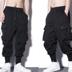 Hearujoy Loose Harem Pants Men Functional Cargo Trouser Hip Hop Outdoor Casual Ankle Length Pants Fashion Streewear Big Size Men Clothes