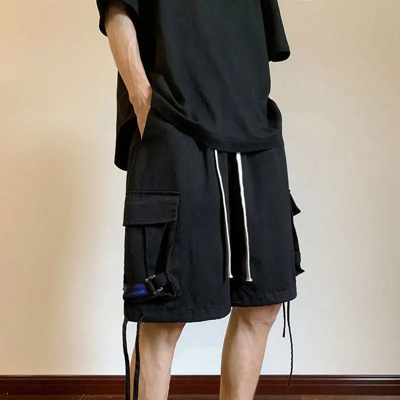 HEARUJOY  -  Summer Workwear Men's Trendy Loose Straight Large Pocket Casual Beach Shorts