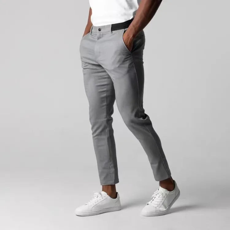 HEARUJOY  -  Spring Autumn Mens Business Casual Pants Elasticity Slim Fit Straight Long Trousers High Quality Fashion Youth Pants Versatile
