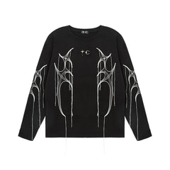 Hearujoy High Street Embroidery Tassel Crew Neck Sweatshirts for Men and Women Pullover Casual Sudaderas Oversized Baggy Fall Hoodies