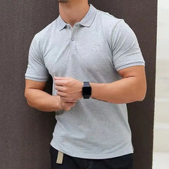HEARUJOY  -  Male With Collar Tee White Tops Skinny Polo Shirts Plain Mens T-shirt Gym Muscles Smooth Men's Clothing Comfortable Casual Xl