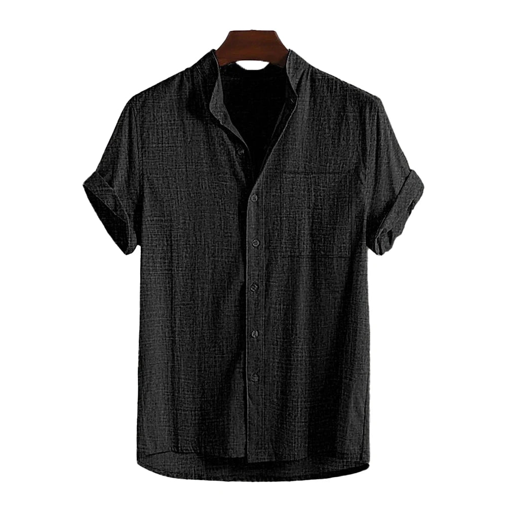 HEARUJOY  -  Comfy Fashion Hot New Stylish Men\'s Blouse Holiday Male Regular Slight Stretch Solid Color Summer Vacation Daily
