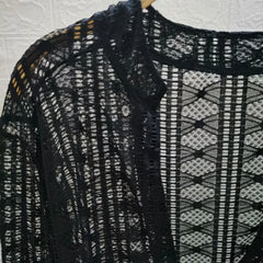 HEARUJOY  -  Fishing Net Transparent Shirt For Men V-neck Lace Long Sleeved Tshirts Tops Autumn Fashion Sexy Mesh Hollow Out Shirts Pullover
