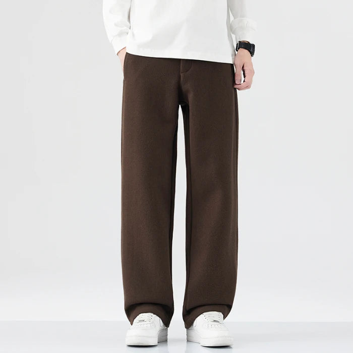 HEARUJOY  -  New Autumn Japanese Retro Lambswool Casual Suit Pants - Men's Relaxed Straight-Leg Versatile American Streetwear