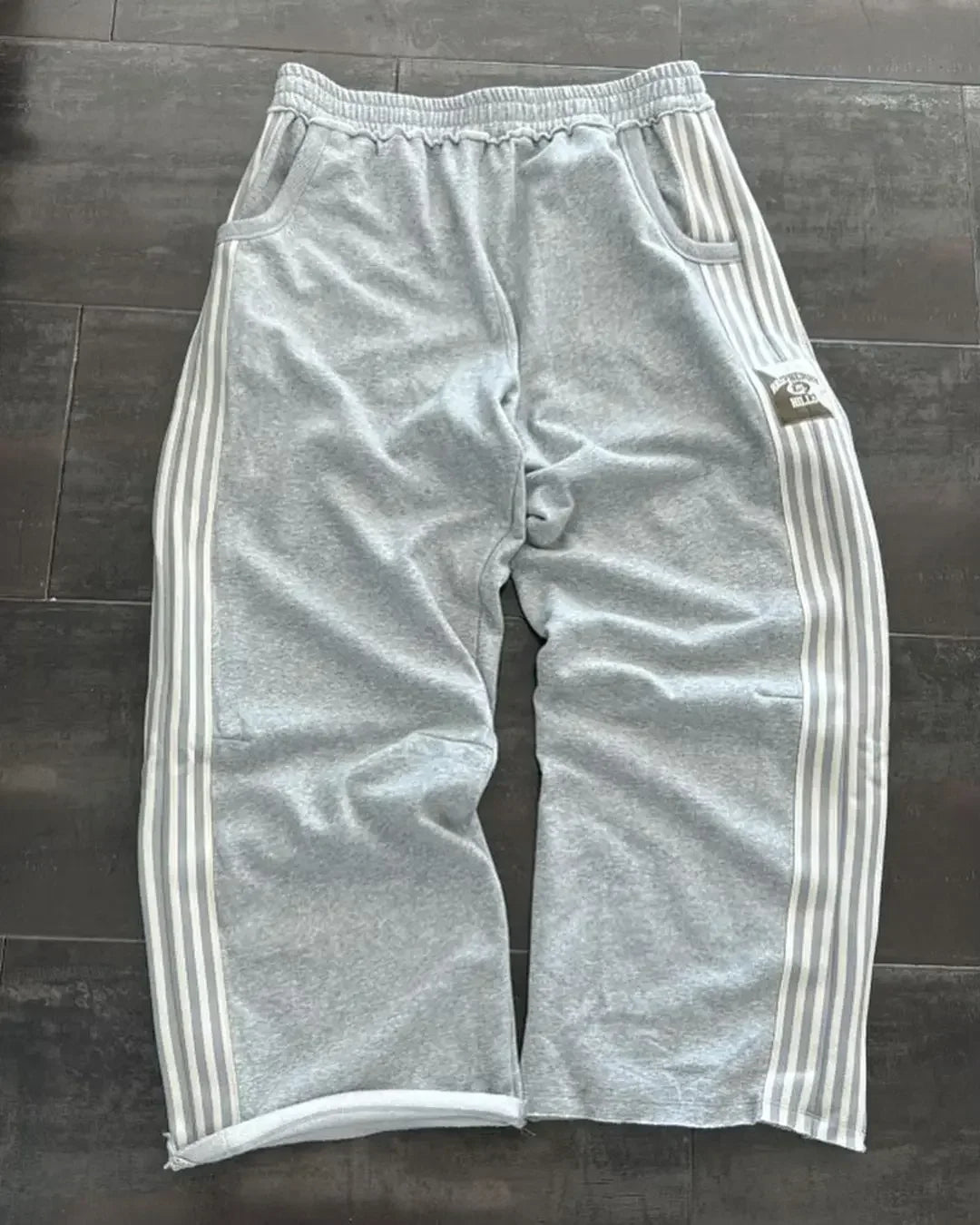 Hearujoy Y2K retro simple striped casual pants for men and women Harajuku loose straight pants high waist loose hip hop sweatpants