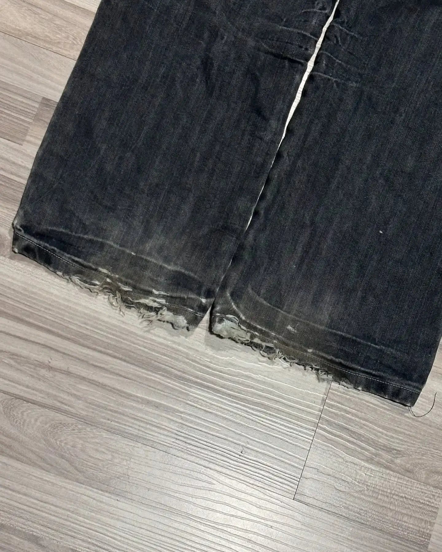 Hearujoy Vintage Jeans New Y2K Fashion Hip Hop Wing Embroidery Baggy Jeans Men And Women Streetwear Loose High Waist Wide Leg Denim Pants