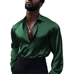 HEARUJOY  -  Business Shirt Casual Top Mens Retro Shirt 5 Spandex 95 Polyester Applicable Gender Men Daily Wear Holiday Attire