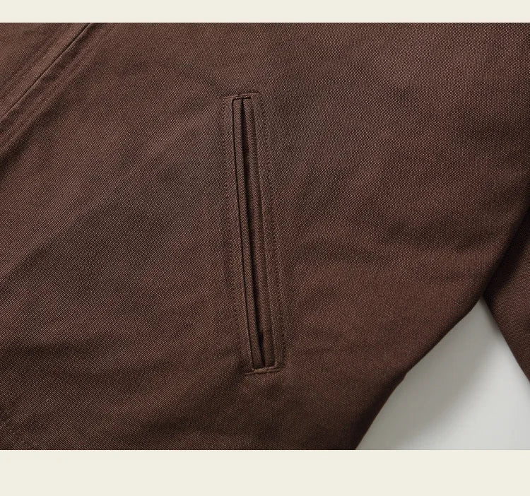HEARUJOY  -  Classic Detroit Jacket J01 American Vintage Workwear Spring/Fall 100% Cotton Canvas Jacket J97 Loose-Fit Lightweight Coat