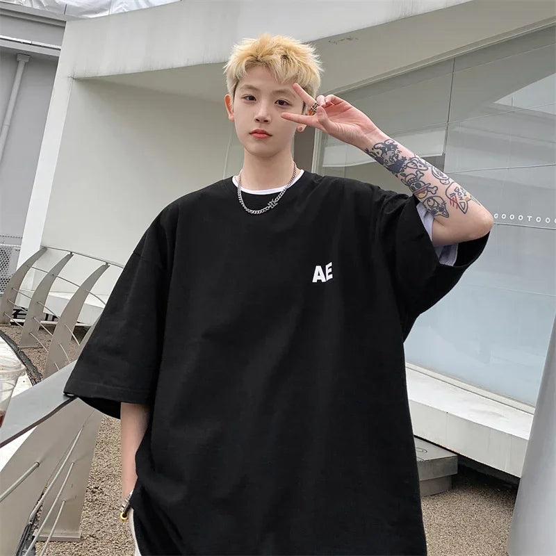 HEARUJOY  -  T Shirt Oversized Cotton White For Men 5XL Men's Letter Print T-shirts Male Casual Wear Summer Tee Shirts Unisex Big Size