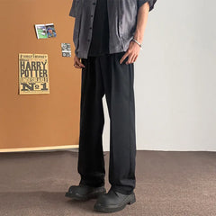 HEARUJOY  -  Brown Black Suit Pants Men Fashion Society Mens Dress Pants Korean Casual Straight Pants Mens Office Formal Trousers Plus Size