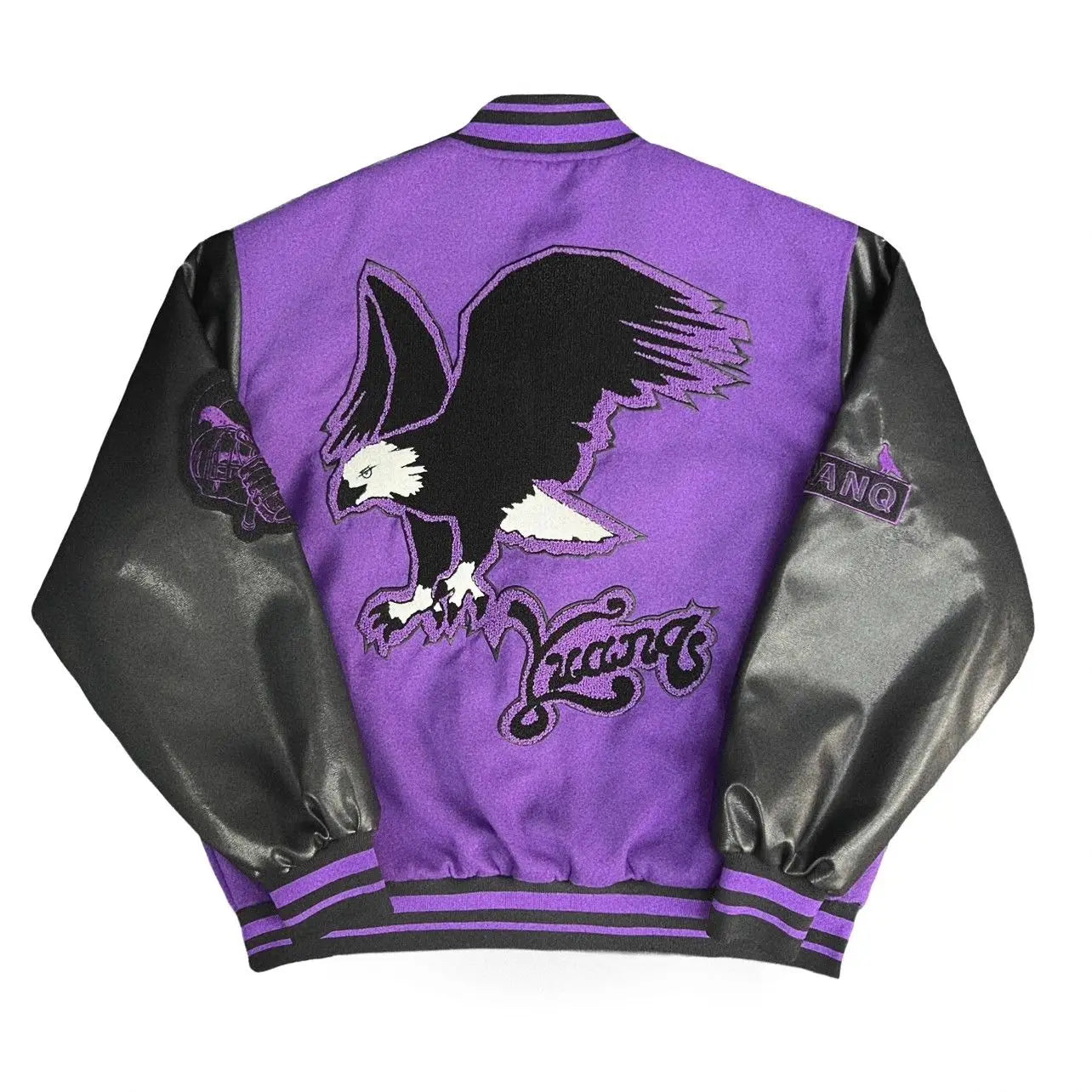 Hearujoy Y2k Jackets Retro Hip Hop Eagle Pattern Embroidery Splicing Baseball Uniform for Men and Women Casual Loose Goth Jacket Coats