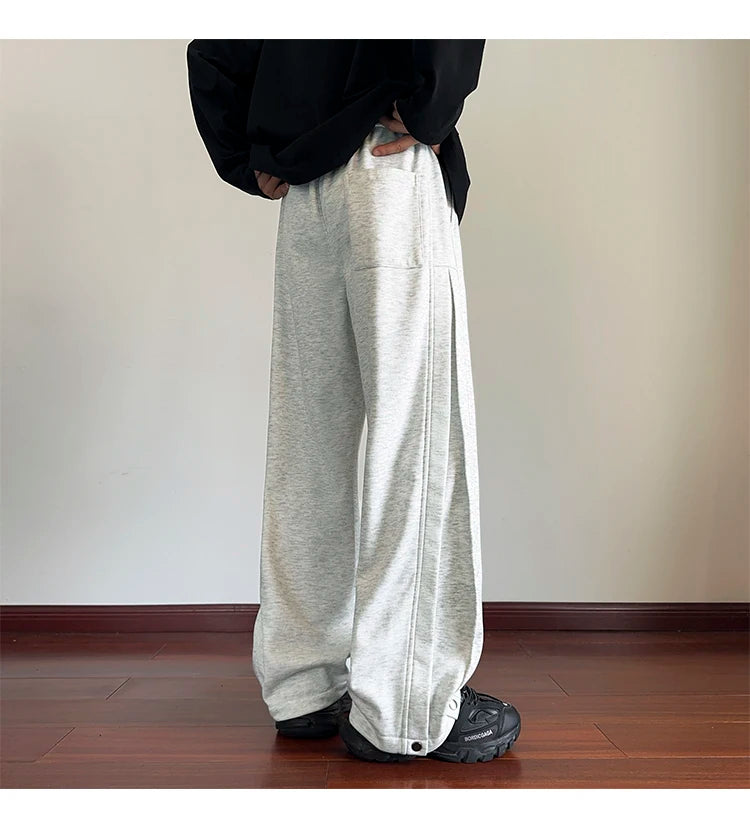 HEARUJOY  -  Black Casual Pants Men Fashion Oversized Wide Leg Pants Men Sweatpants Streetwear Loose Sports Pants Mens Joggers Trousers