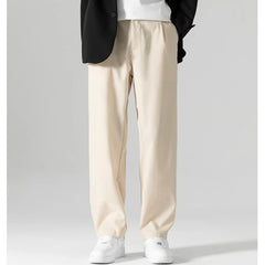HEARUJOY  -  Autumn Men's Business Casual Suit Pants Summer Casual Long Wide Leg Dress Pants Men's Elastic Straight Office Formal Trousers