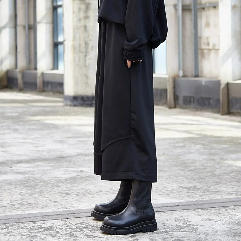 HEARUJOY  -  Y2k Samurai Pants Hakama Button Stitching Design Casual Pants Genderless Spring Streetwear Fashion Niche Trend Pants Unisex