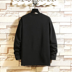 HEARUJOY  -  Autumn Spring Black White Tshirt Top Tees Classic Style Brand Fashion Clothes OverSize M-5XL O NECK Long Sleeve T Shirt Men'S