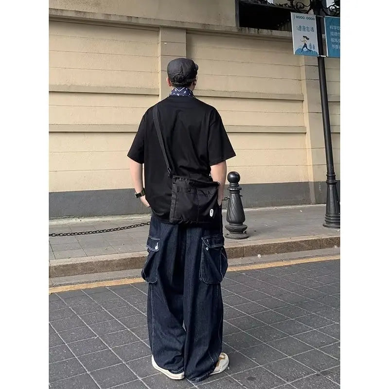 Hearujoy Baggy Cargo Jeans big pocket Trousers Male Denim Pants Wide Leg Pant women's Jeans Loose Casual Streetwear Hip Hop Harajuku