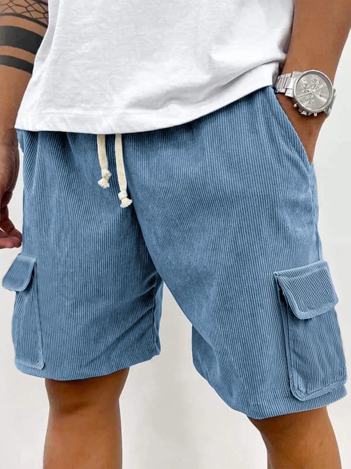 HEARUJOY  -  New Men's Summer Casual Shorts, Beach Vacation Workwear, Large-pocket Loose Shorts