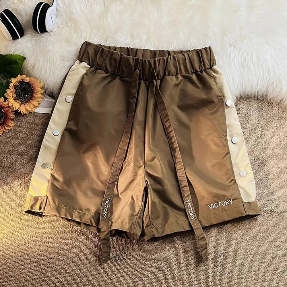 Hearujoy Summer Shorts Mens Sports Shorts Basketball Buttoned Casual Pants Loose Breathable American Style Youth Thin Men'S Shorts