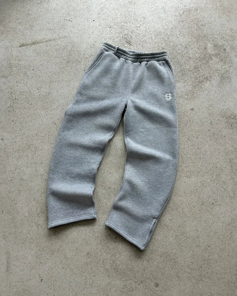 Hearujoy Y2k new women pant leg zipper embroidery design pants Streetwear retro loose straight pants Hip hop Harajuku casual sports pants