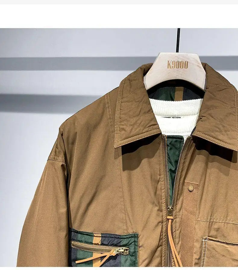 Hearujoy American Casual Fashion Brand Fashion Versatile Work Wear Splicingstyle Sports Jacket Design Sense Casual Jacket for Men