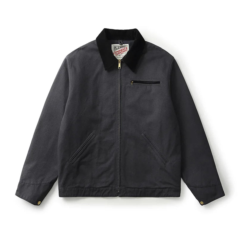 HEARUJOY  -  Classic Detroit Jacket J01 American Vintage Workwear Spring/Fall 100% Cotton Canvas Jacket J97 Loose-Fit Lightweight Coat