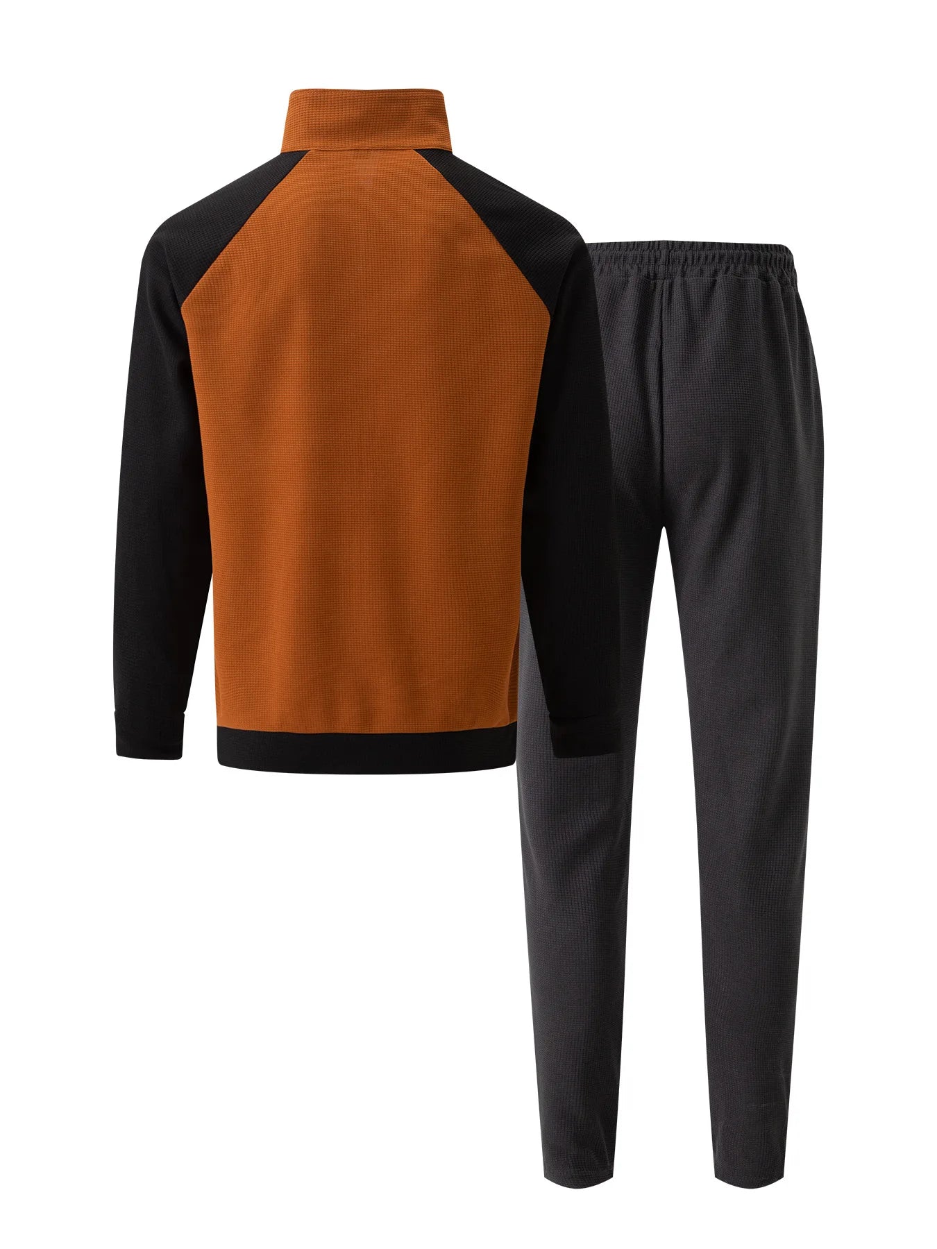 HEARUJOY  -  Spring Autumn Men's Sports Suits Patchwork Raglan Sleeve High Neck Jacket Coat And Pants Two Piece Set Casual Sweatshirt Outfits