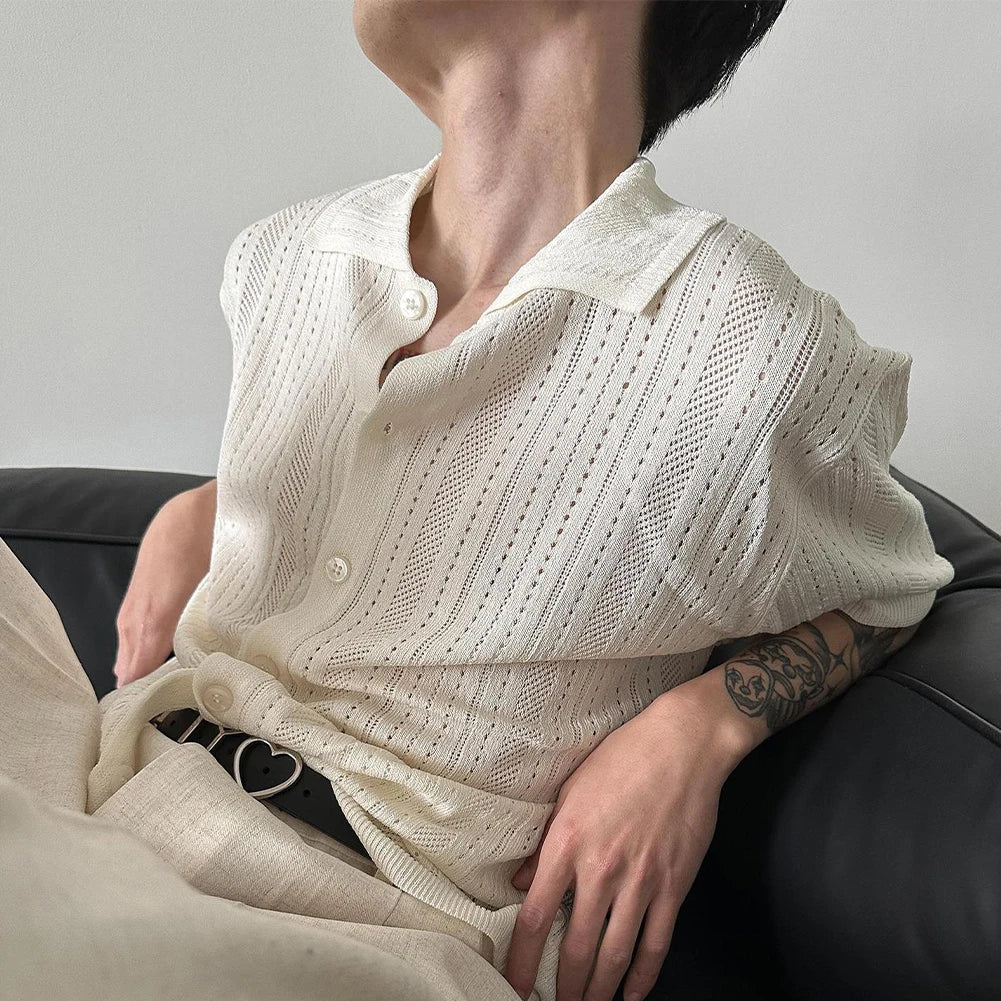 HEARUJOY  -  For Work Lightweight Short Sleeve Korean Style Shirt All Match Men Shirt For Summer Korean Style All-match Clothing