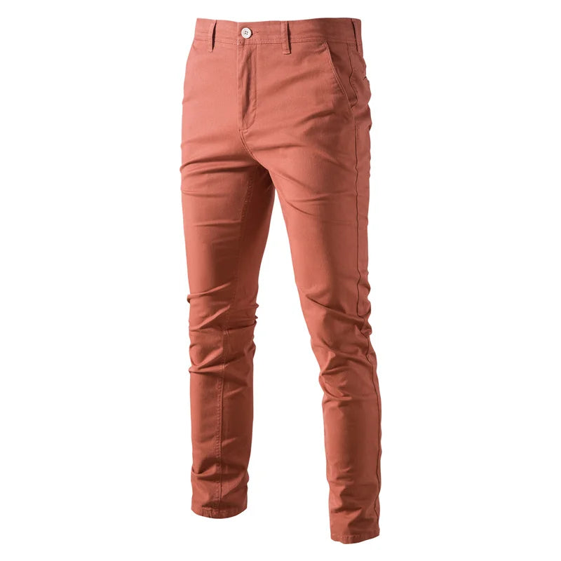 Hearujoy Casual Cotton Men Trousers Solid Color Slim Fit Men's Pants New Spring Autumn High Quality Classic Business Pants Men