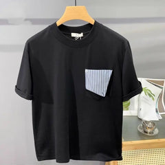HEARUJOY  -  Summer Trendy Pocket Striped Casual Round Neck Short Sleeve T-Shirt