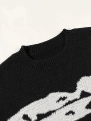 HEARUJOY  -  Trendy Long Sleeve Knitted Sweaters Men's Outdoor Fashion Crew Neck Loose Sweater Autumn Winter Vintage Mens Knitting Pullovers