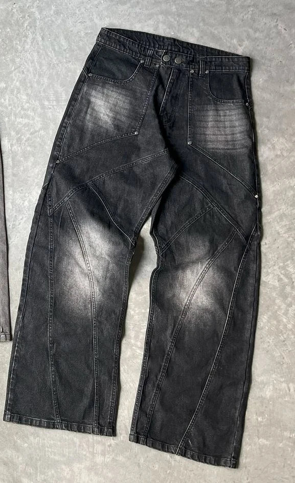 Hearujoy Retro Baggy Jeans Women Hip Hop Goth Tie Dye Ripped Denim Jeans Men Y2k Streetwear Harajuku Straight High Waisted Pants