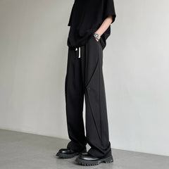 HEARUJOY  -  Ice Silk Men Summer Thin Wide-leg Trendy Brand Loose Straight Casual Trousers