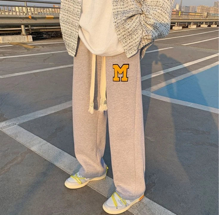 HEARUJOY  -  Straight Sweatpants for Men Elegant Clearance Sale High Quality Fashion New in Retro Y2k Deals Letters Trousers Man Sports Pants