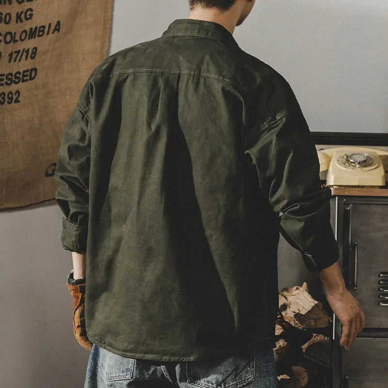 Hearujoy Men's Shirt American Retro Workwear Long-sleeved Loose Hard Hunter Hunting Shirt Men's Spring Fashion Personality Coach Coat New