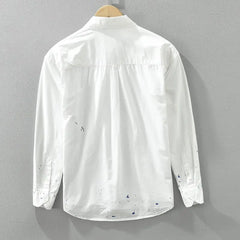 HEARUJOY  -  Elegant Ink Splash Long Sleeve Shirt Men Spring Autumn Shirt Artistic Trendy Casual Stylish Top