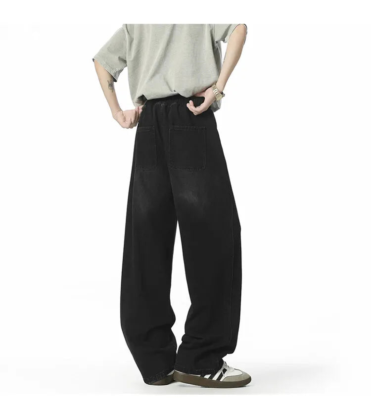 HEARUJOY  -  Jeans For Men New Y2K Vintage Denim Pants Hip Hop Fashion Wide-leg Baggy Jean Streetwear Trousers Straight Pantalones