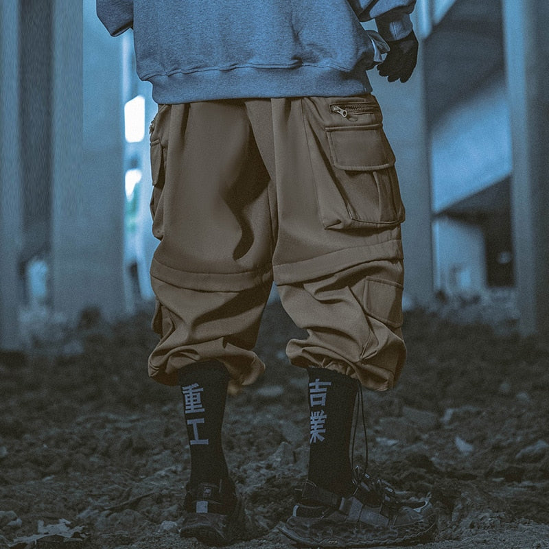 Hearujoy Hip Hop Function Tactical Cargo Pants Men Multi Pocket Joggers Trousers Elastic Waist Fahsion Streetwear Pant