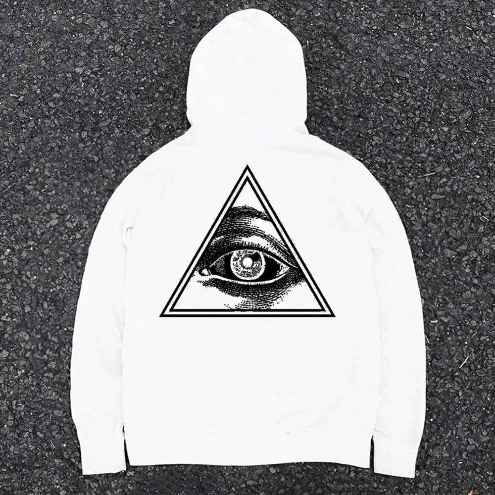 Hearujoy American Autumn And Winter Simple Hong Kong Style Hoodies Trendy Hip-Hop Graffiti Diy Eye Print Hooded Sweatshirts Men And Women