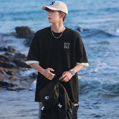 HEARUJOY  -  Summer Oversized T Shirt Men Tees Short Sleeve Korean Fashion T-shirts Hip Hop Streetwear Drop Shoulder Male Casual Tops