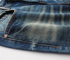 HEARUJOY  -  Autumn Winter American-style Blue Jeans for Men Straight Leg Thick Warm Wide-Leg Loose Fit Trendy Casual Washed Denim Pants