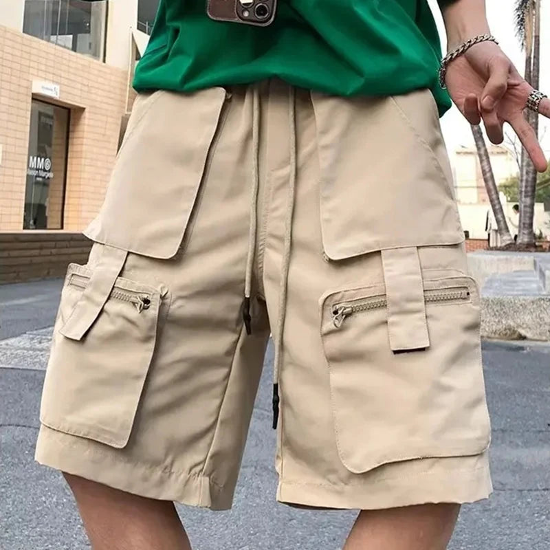 Hearujoy Khaki Cargo Shorts Men Summer Beach Loose Casual Work Trousers Male Big Size Black Outdoor Shorts Pants Breathable