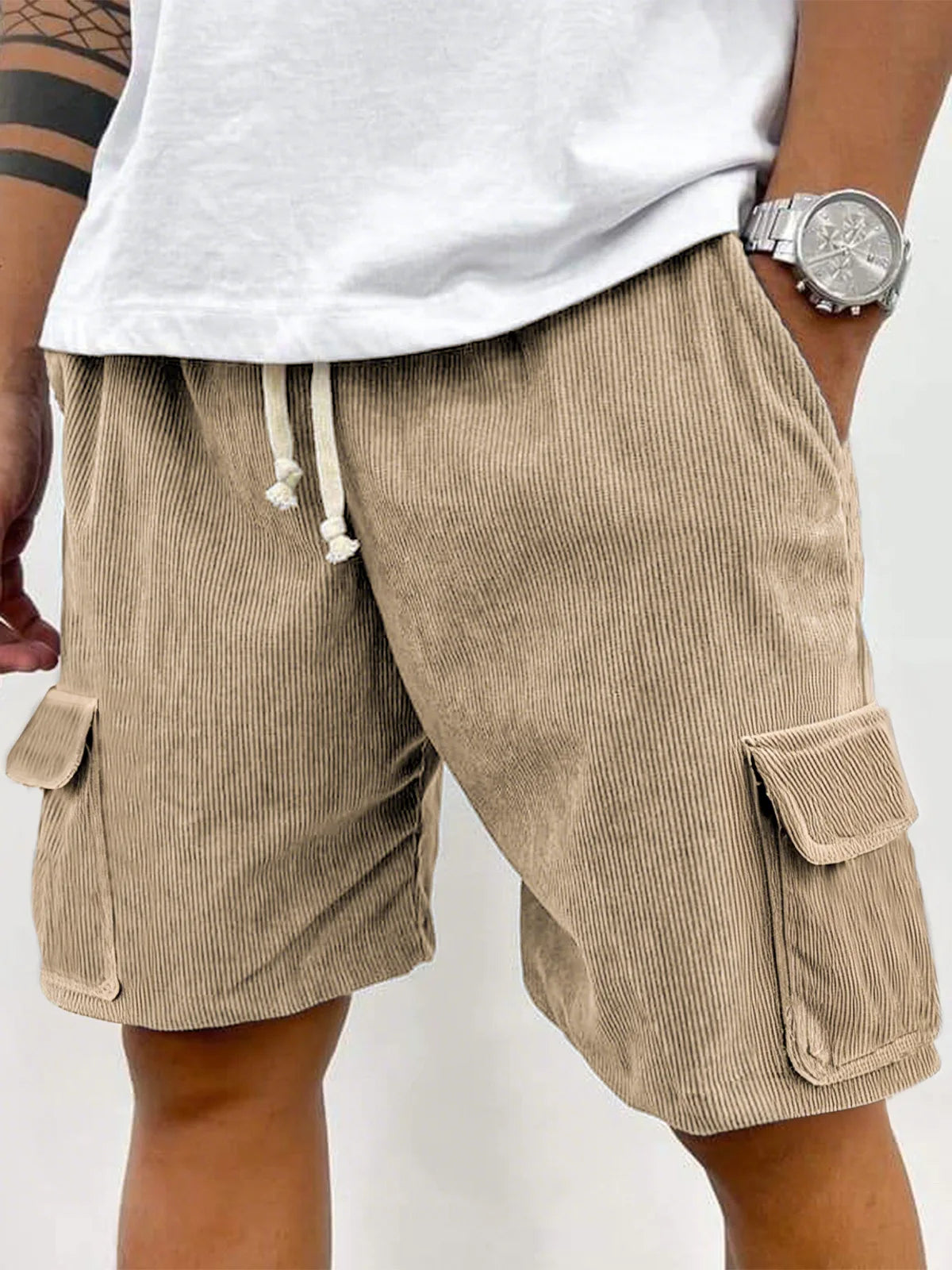 HEARUJOY  -  New Men's Summer Casual Shorts, Beach Vacation Workwear, Large-pocket Loose Shorts