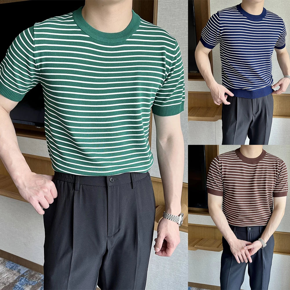 HEARUJOY  -  2XL Men Korean Style T-shirt Applicable Gender Men Korean Style Fashion Summer Casual Outfit Casual Wear For Men