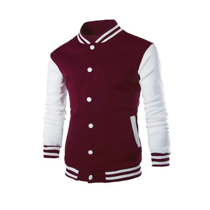 HEARUJOY  -  Autumn and Winter Fleece Classic Loose Casual Stand Collar Button Men's Baseball Uniform Flight Jacket