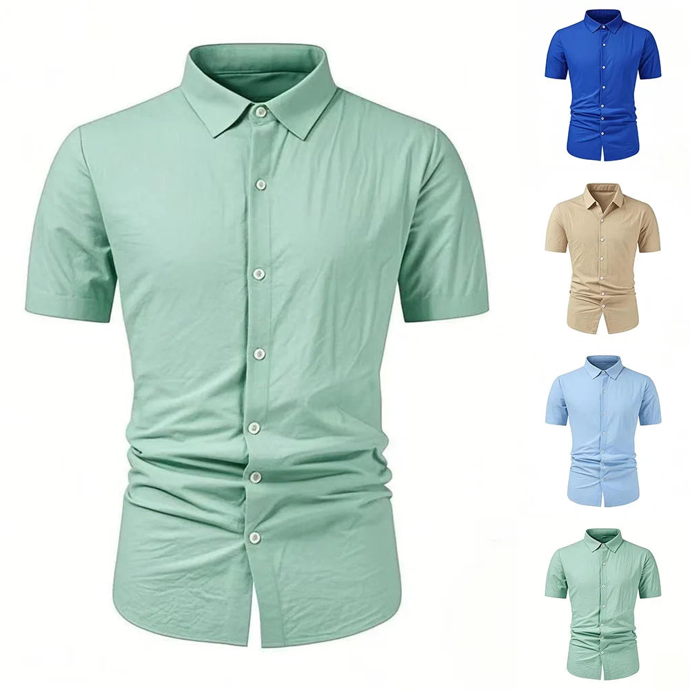 HEARUJOY  -  Office Work Shirt Formal Business Shirt Casual Wear Casual Holiday Dress Shirt Casual Dress Shirt Cotton Polyester Blend